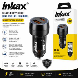 Chargeur Voiture Dual USB / USB C/ Fast Charging
